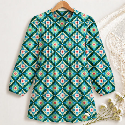 Emerald Bloom Blouse
