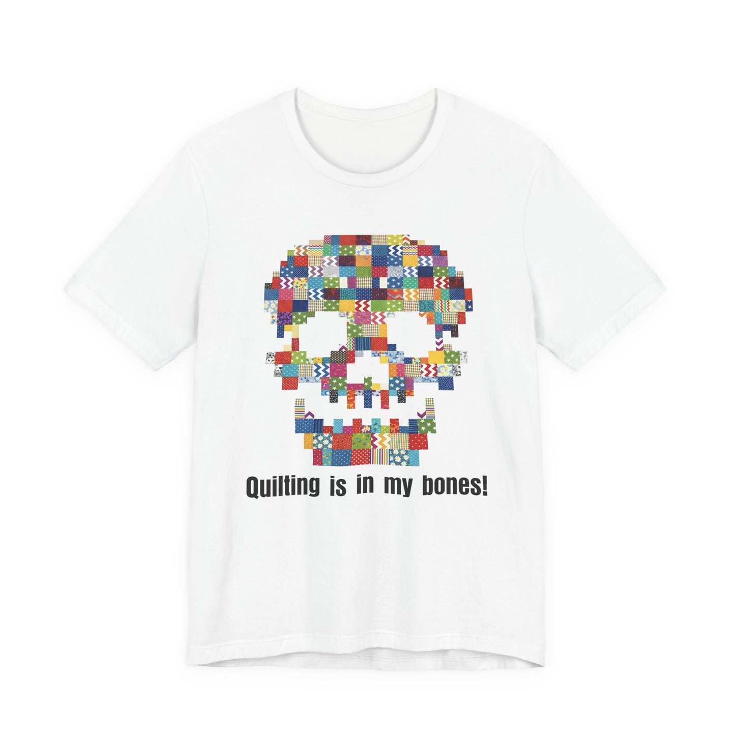 A quilted skull T-shirt