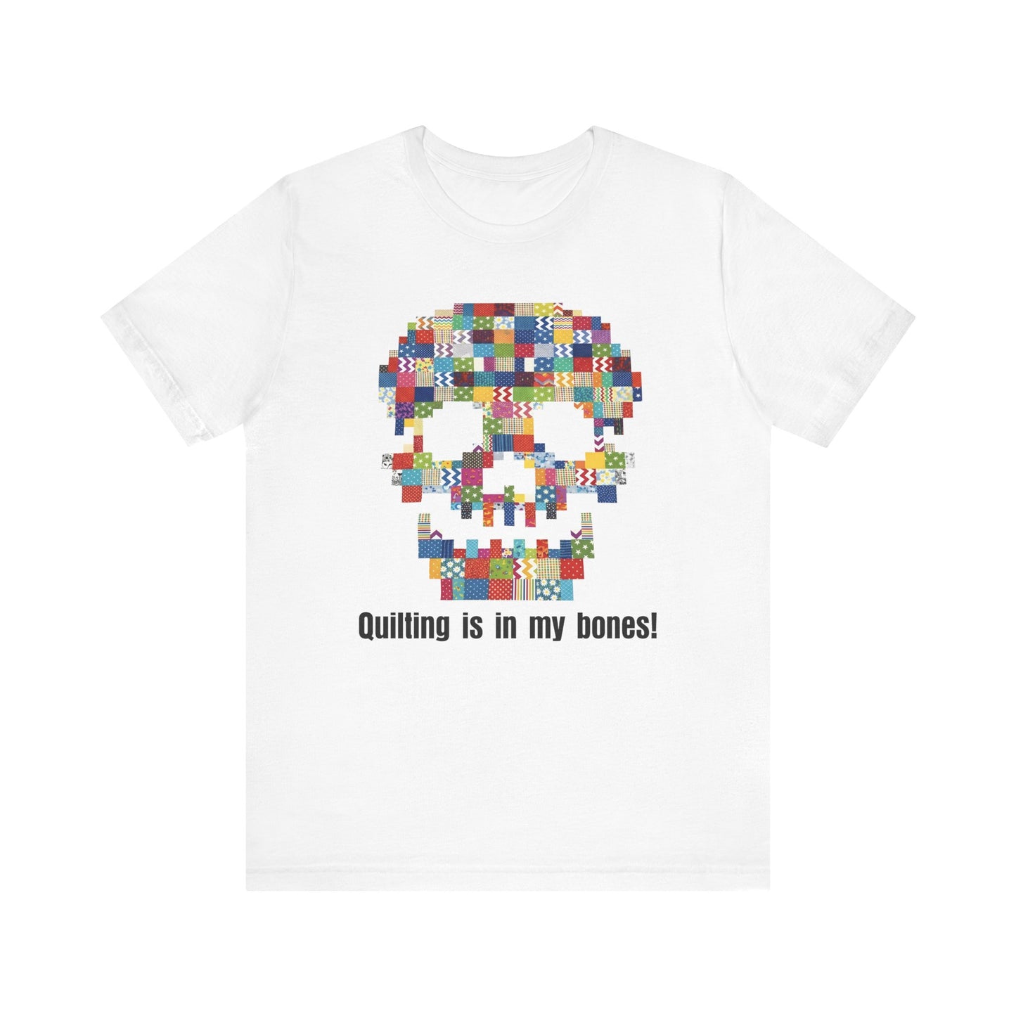 A quilted skull T-shirt