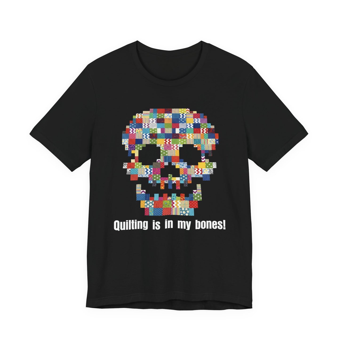 A quilted skull T-shirt