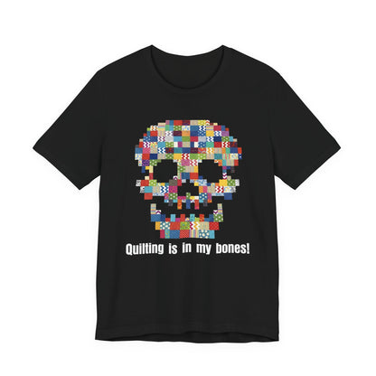 A quilted skull T-shirt