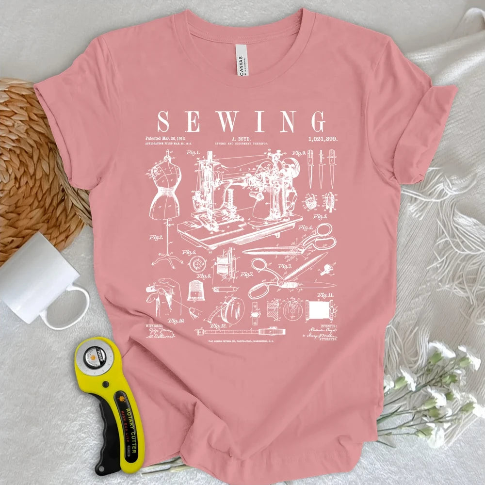 Sewing Tools Pattern T-shirt