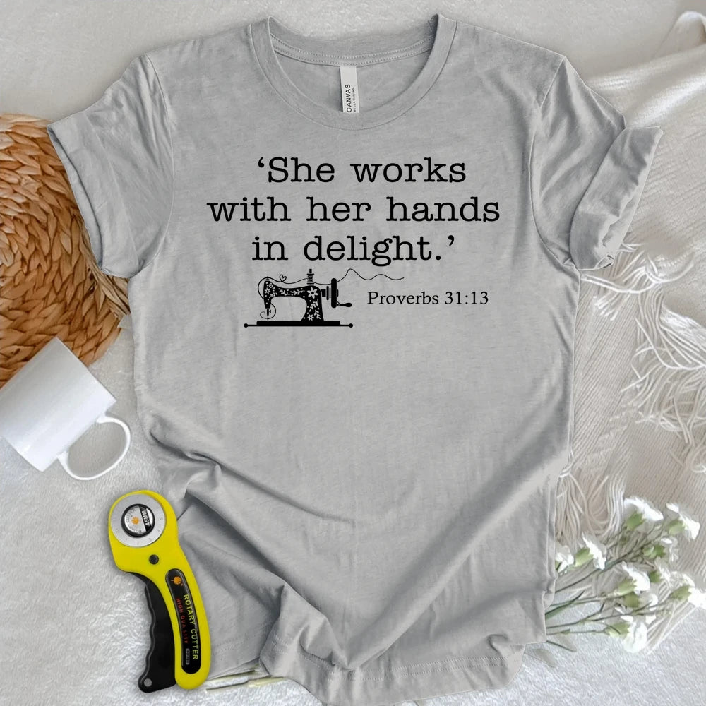 Sewing In Bible T-shirt