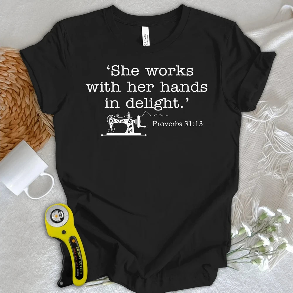 Sewing In Bible T-shirt