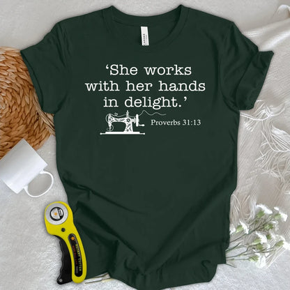 Sewing In Bible T-shirt