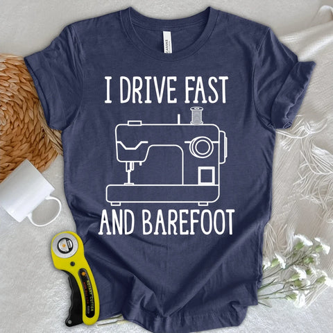 T-Shirt "Fahr schnell und barfuß"
