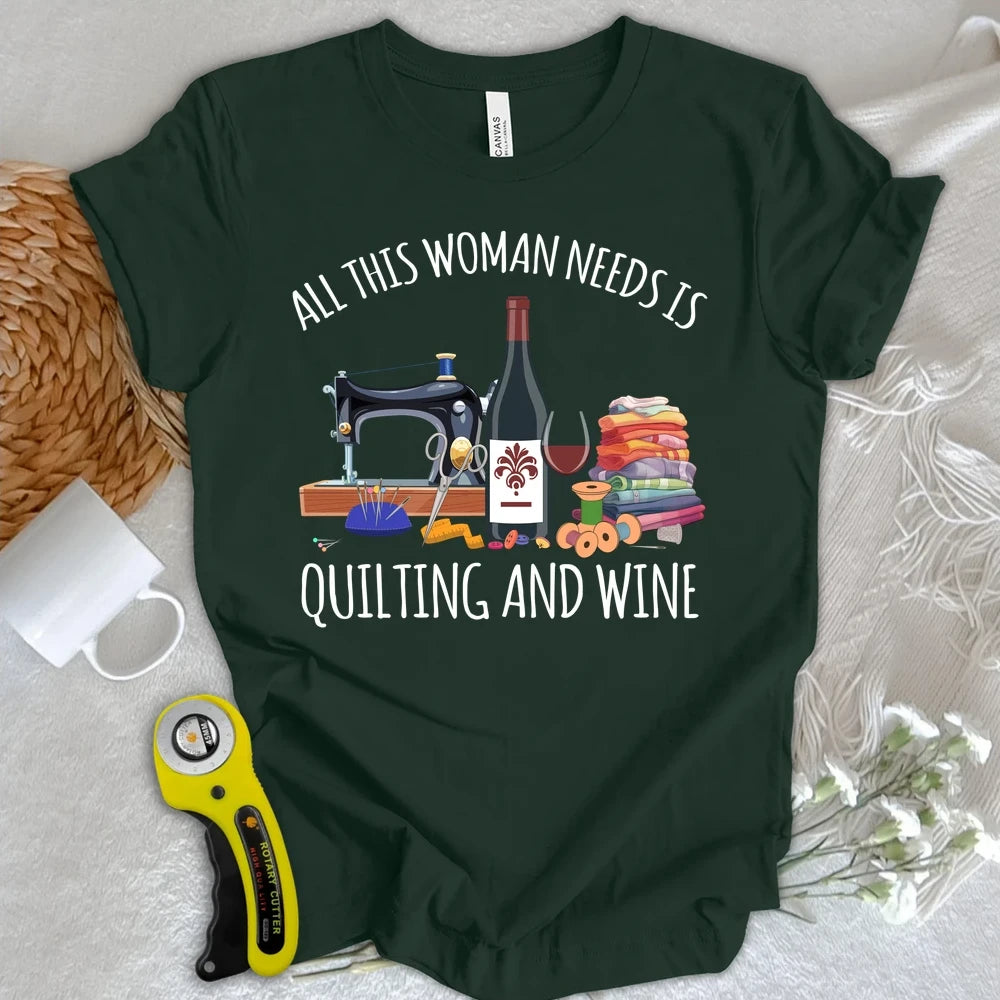 Quilting and Wine T-shirt