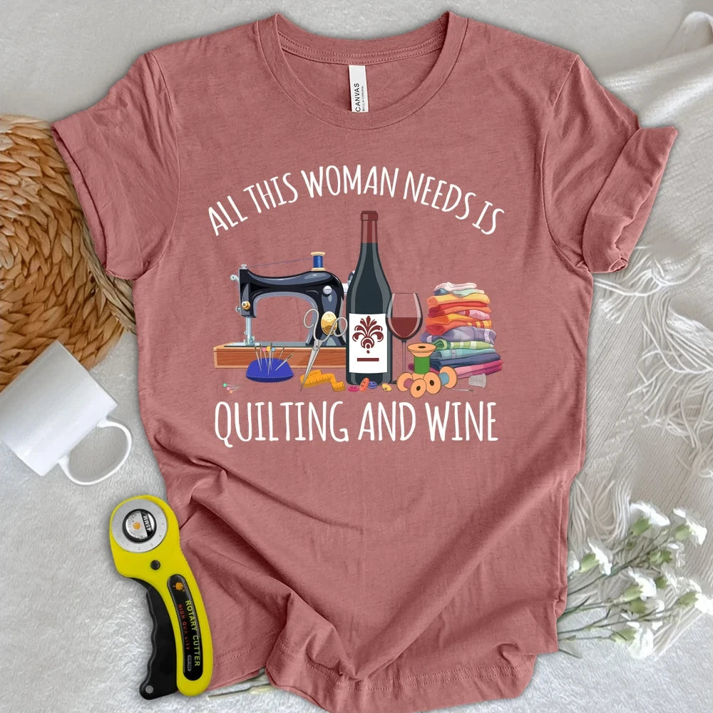 Quilting and Wine T-shirt