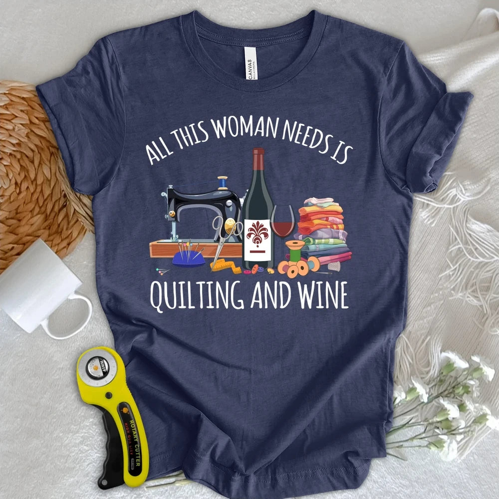 Quilting and Wine T-shirt