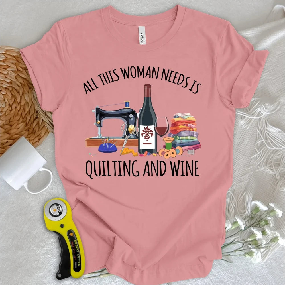 Quilting and Wine T-shirt