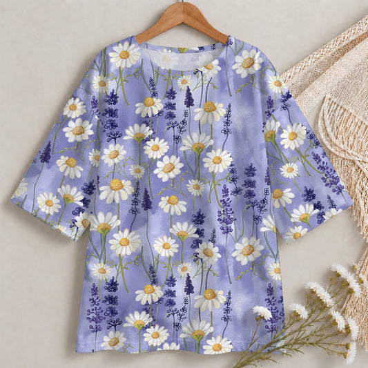 Blooming Flower 3/4 Sleeve T-shirt