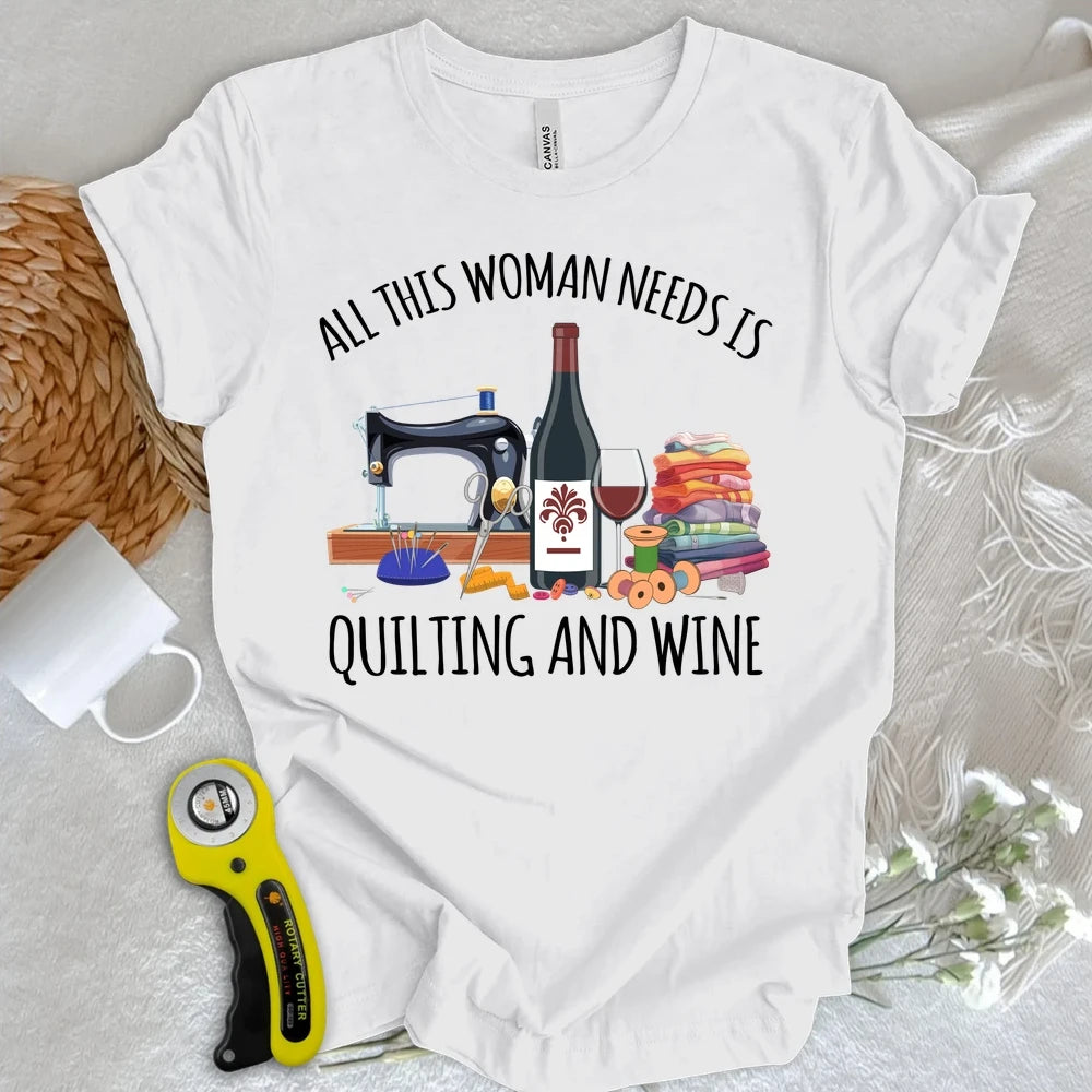 Quilting and Wine T-shirt