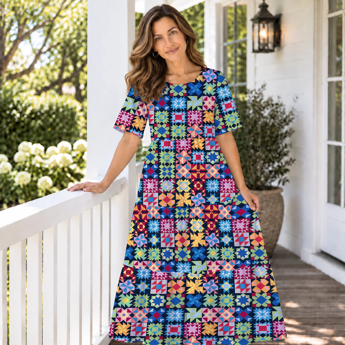 Patchwork Celebration Long Dress