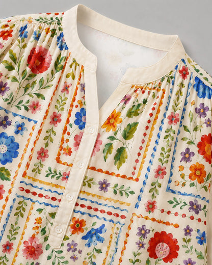 Folk Art in Bloom Blouse