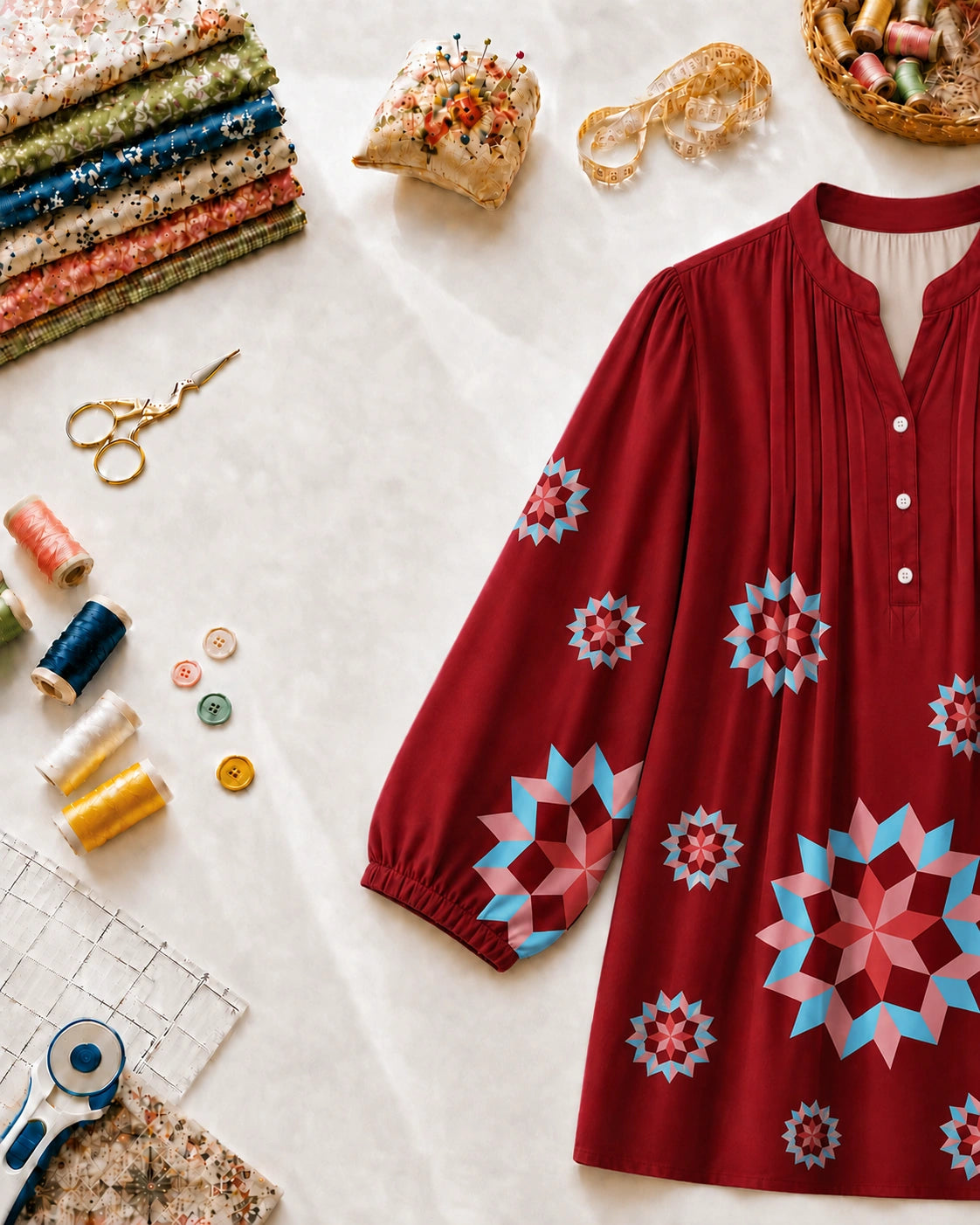 Patchwork Starburst Blouse