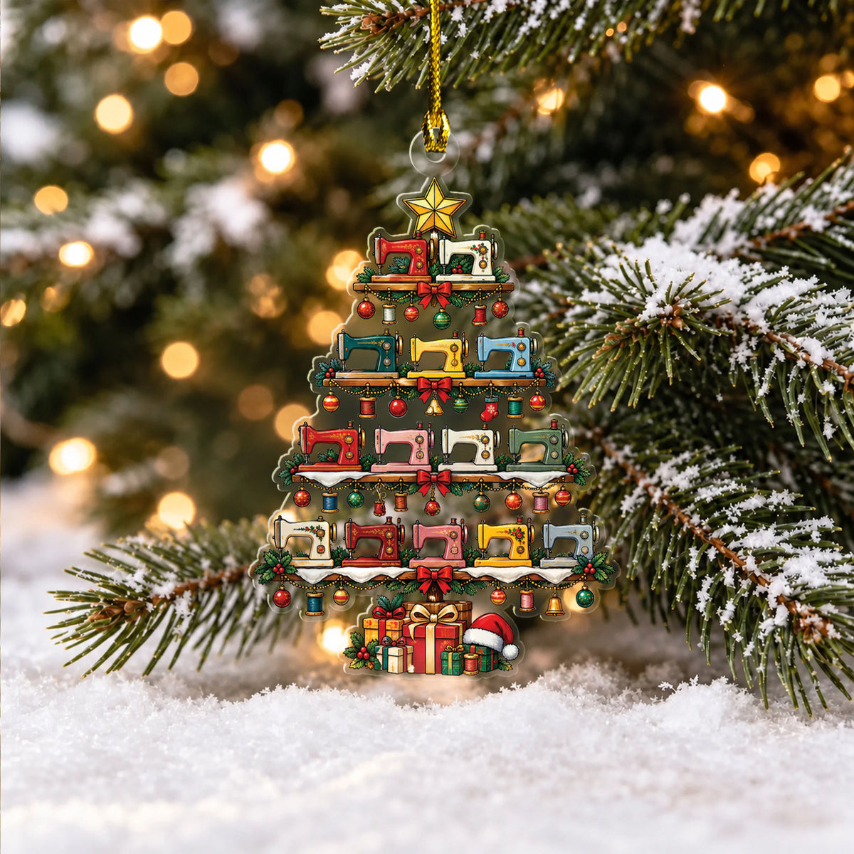 Sewing Christmas Tree 2D Flat Ornament