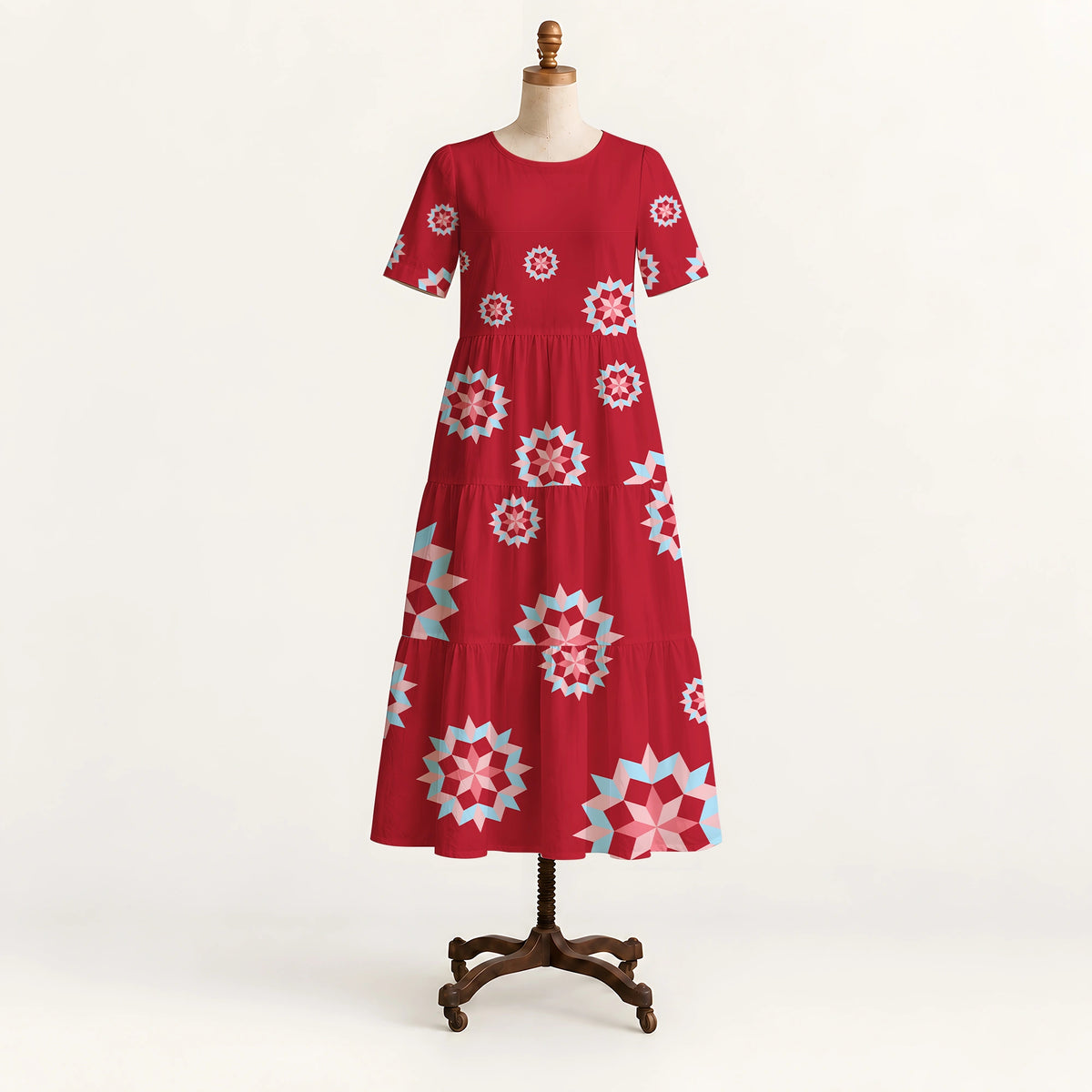 Patchwork Starburst Long Dress