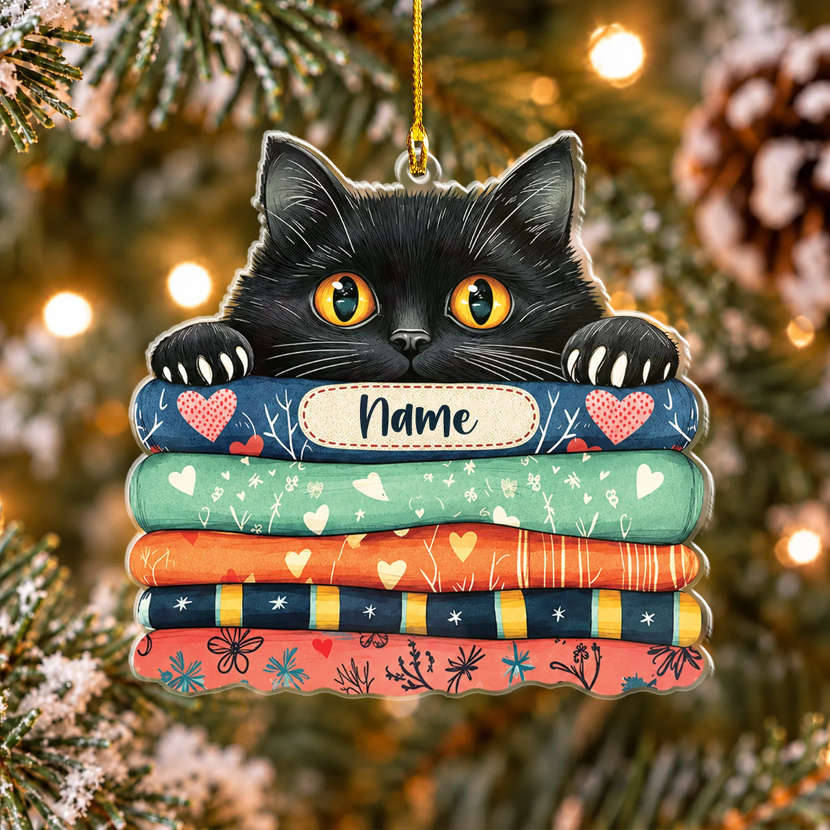 Personalized Cat On The Fabric 2D Flat Ornament