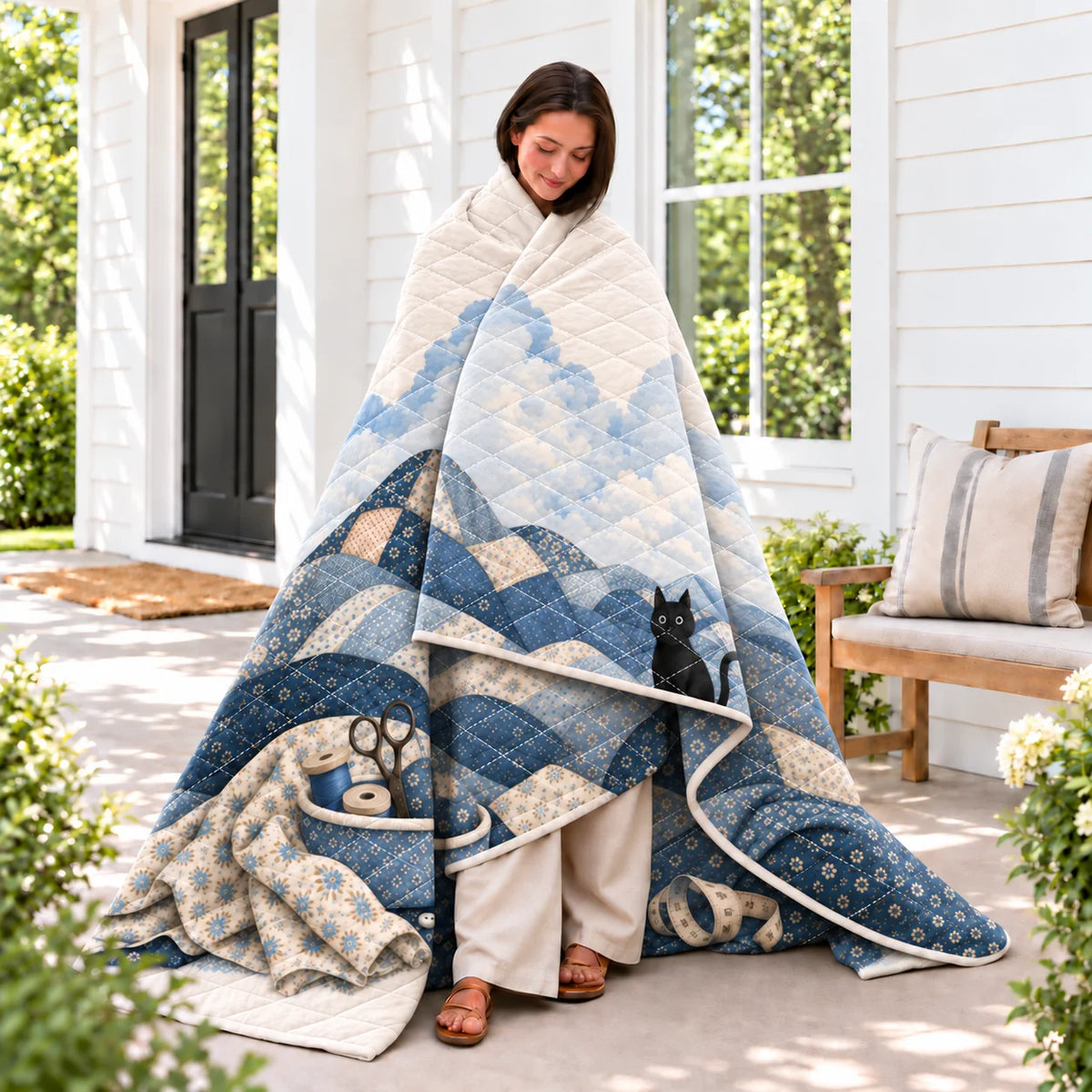 Patchwork Mountain Cat Blanket