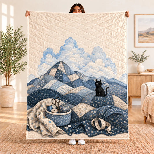 Patchwork Mountain Cat Blanket