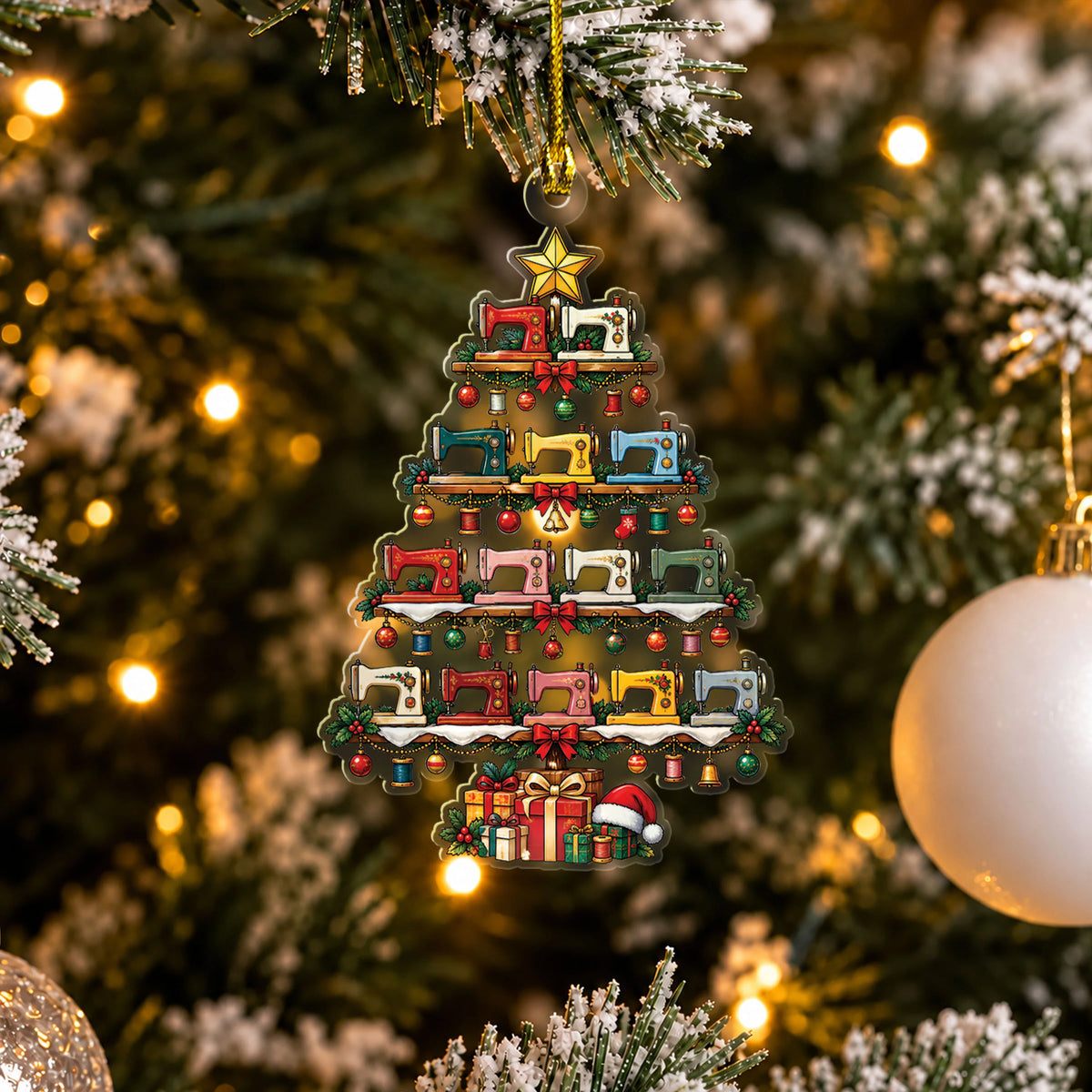 Sewing Christmas Tree 2D Flat Ornament