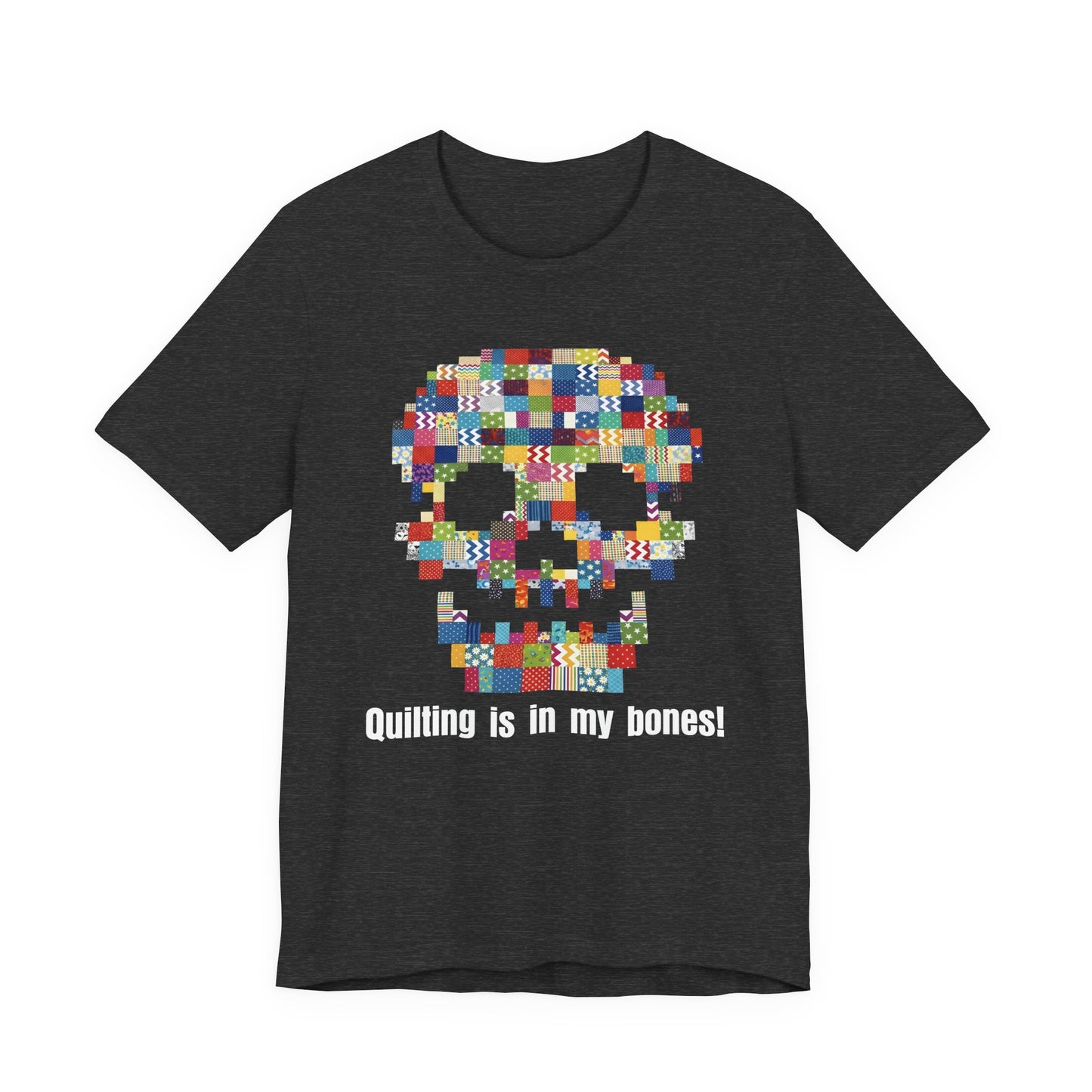 A quilted skull T-shirt
