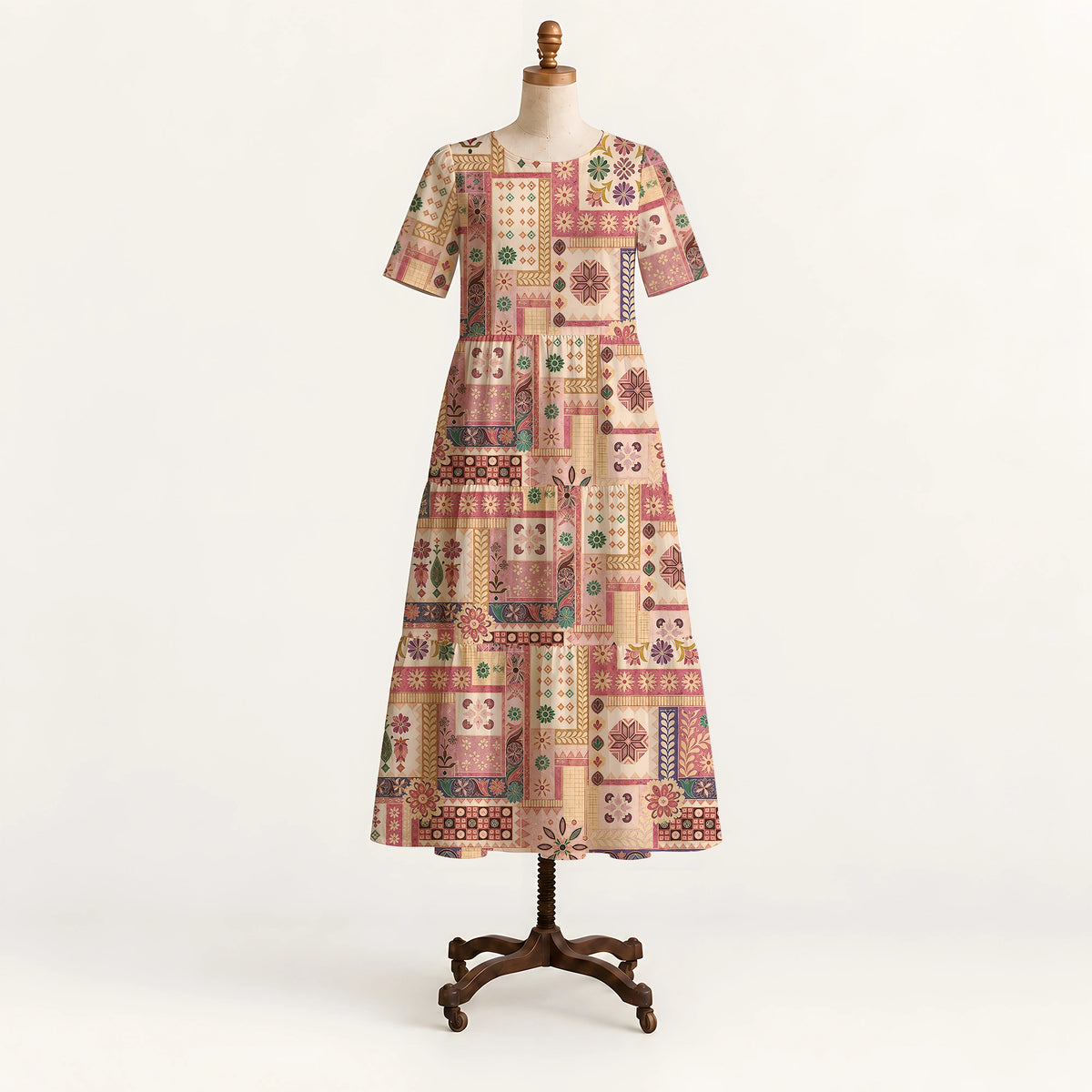 Appliqué Heritage Long Dress