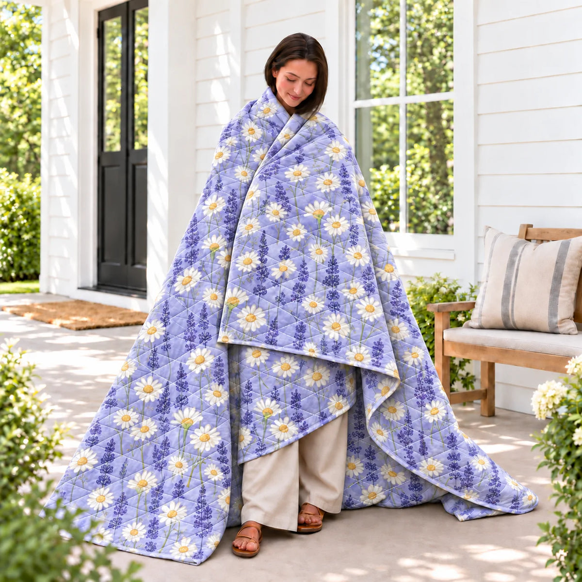Blooming Flowers Quilt Blanket