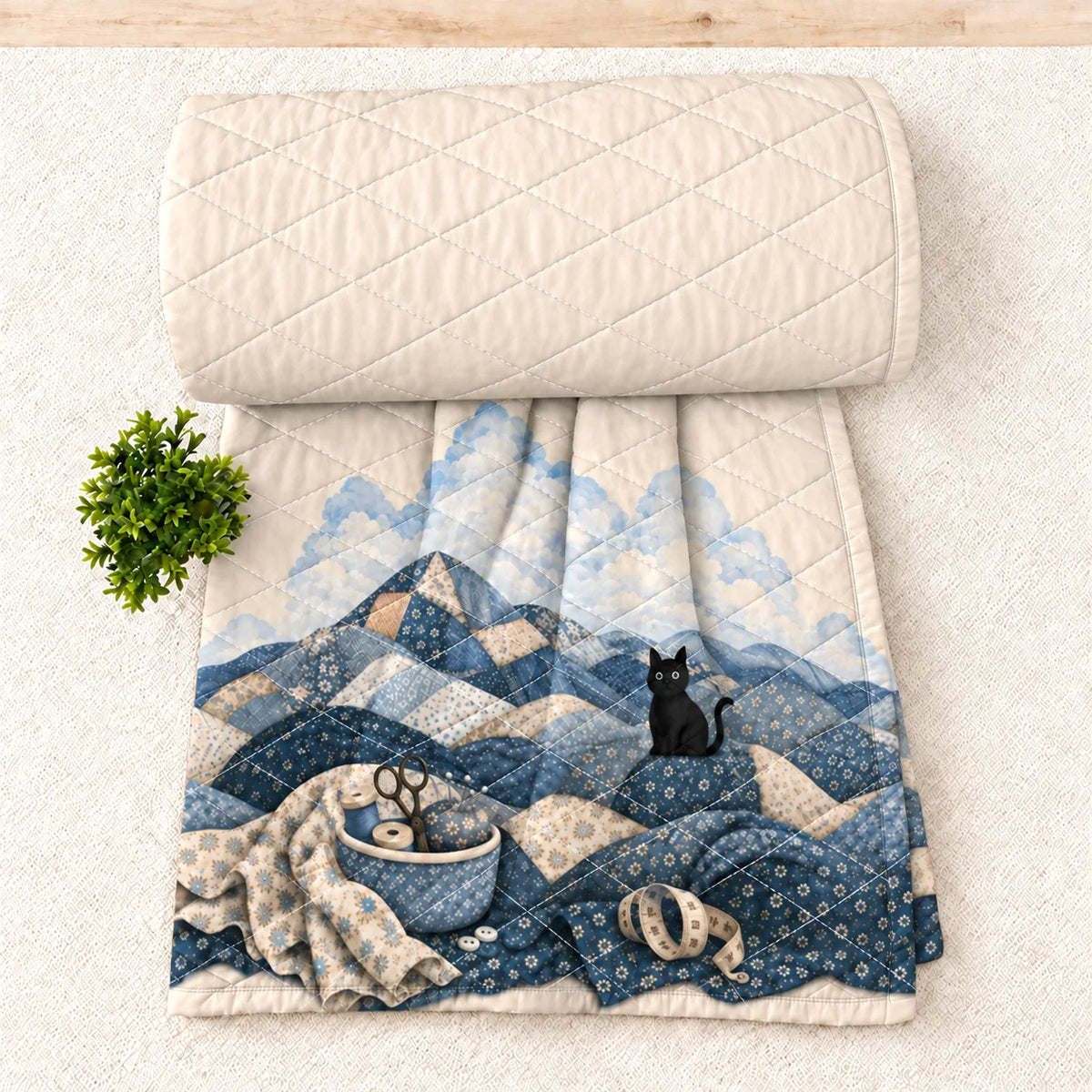 Patchwork Mountain Cat Blanket