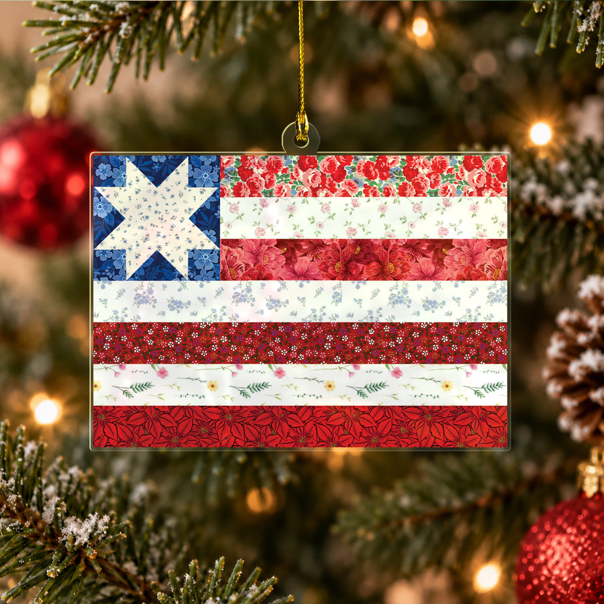 USA Star Flag 2D Flat Ornament