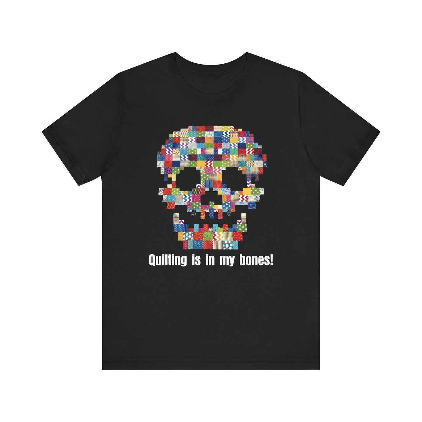 A quilted skull T-shirt