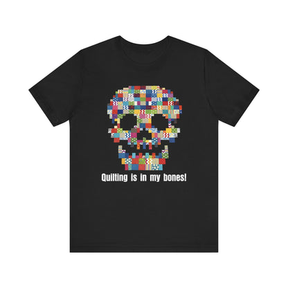 A quilted skull T-shirt