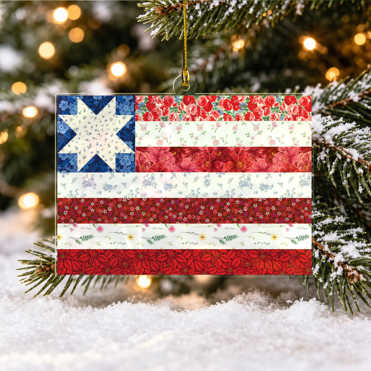 USA Star Flag 2D Flat Ornament