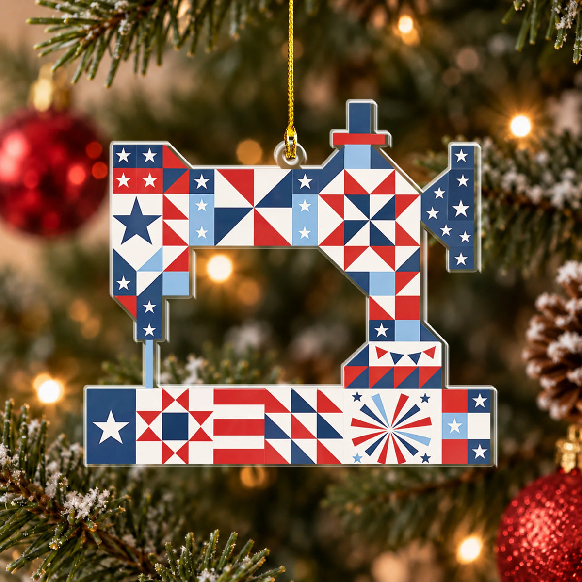 Stars & Stitches Sewing 2D Flat Ornament