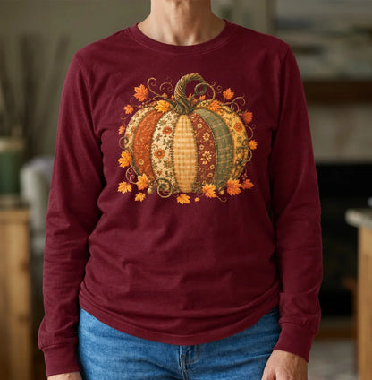 T-shirt a maniche lunghe Autumn Patchwork Pumpkin