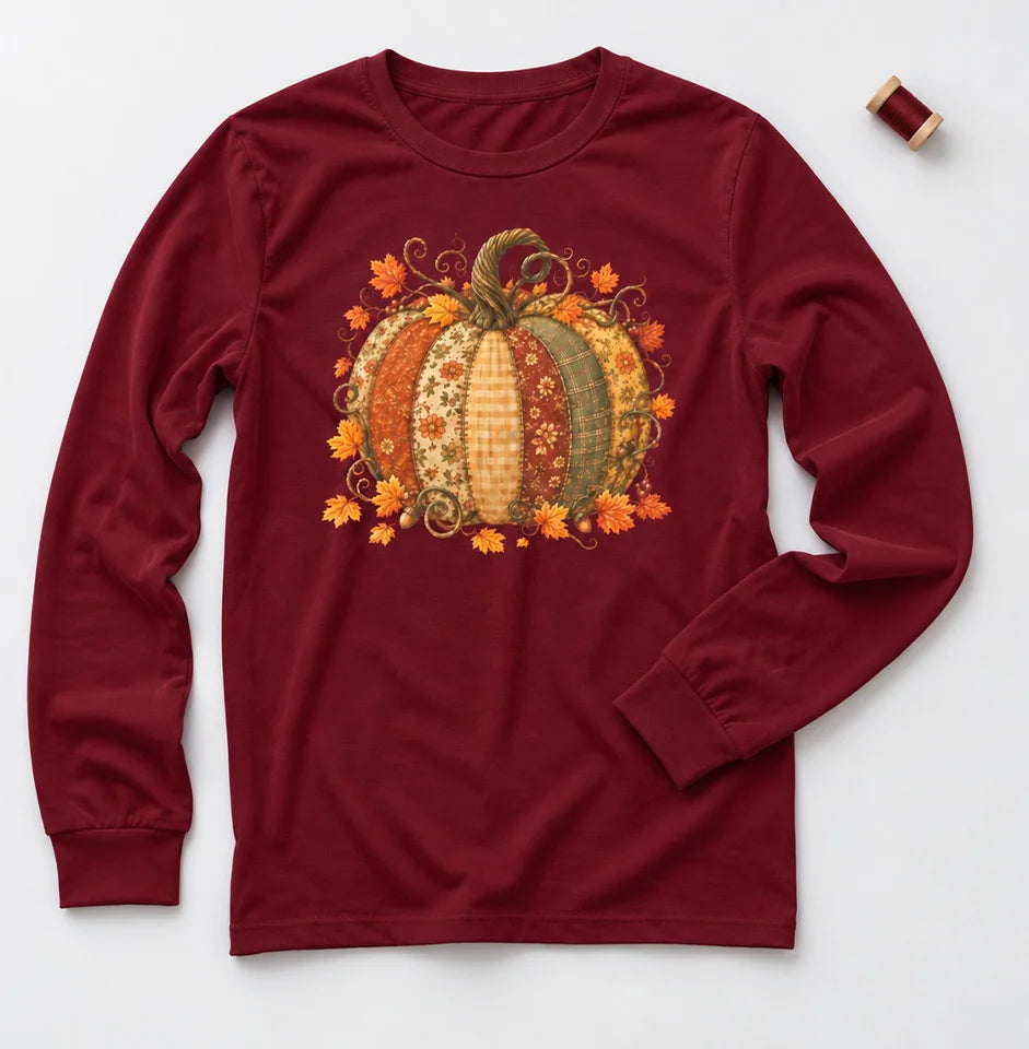 T-shirt a maniche lunghe Autumn Patchwork Pumpkin