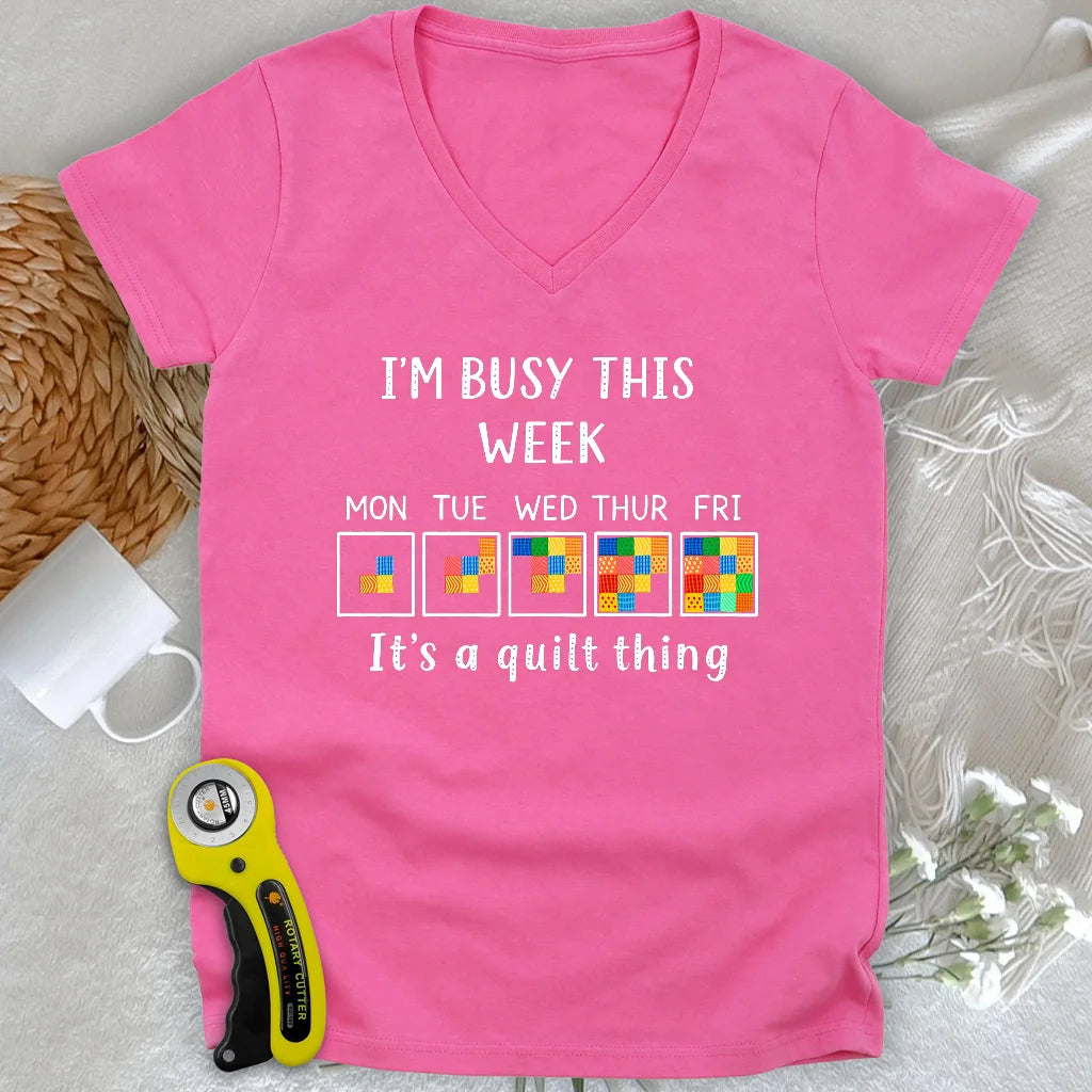 A Busy Week Lady V-neck