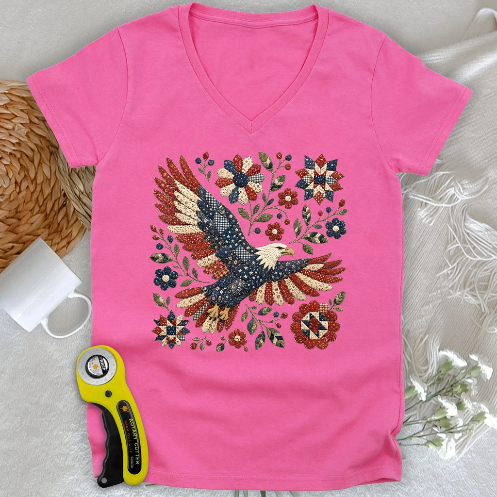 American Eagle Appliqué Lady V-neck