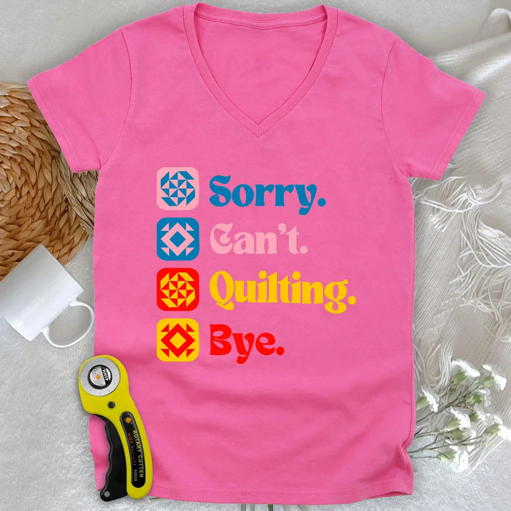 Can't Quilting Lady V-neck