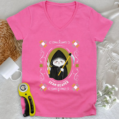 Cat Seam Reaper Lady V-neck