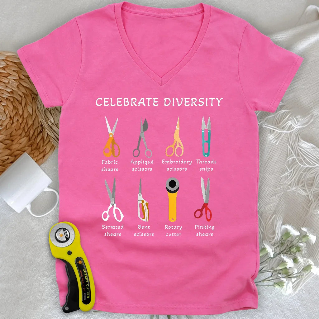 Celebrate Diversity Lady V-neck