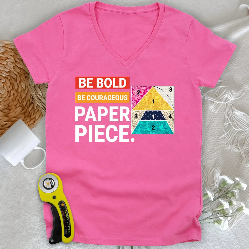 Courage to Paper Piece Lady V-neck