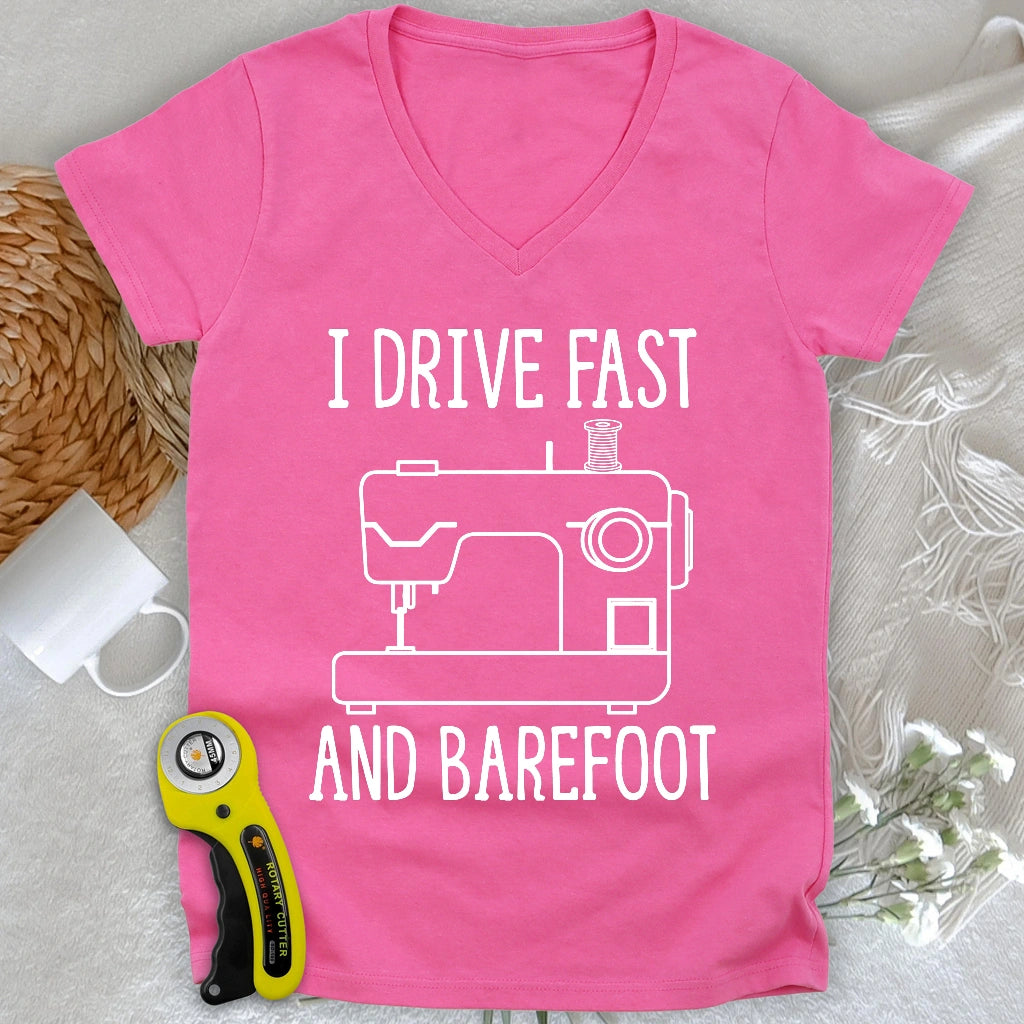 Drive Fast And Barefoot V-neck