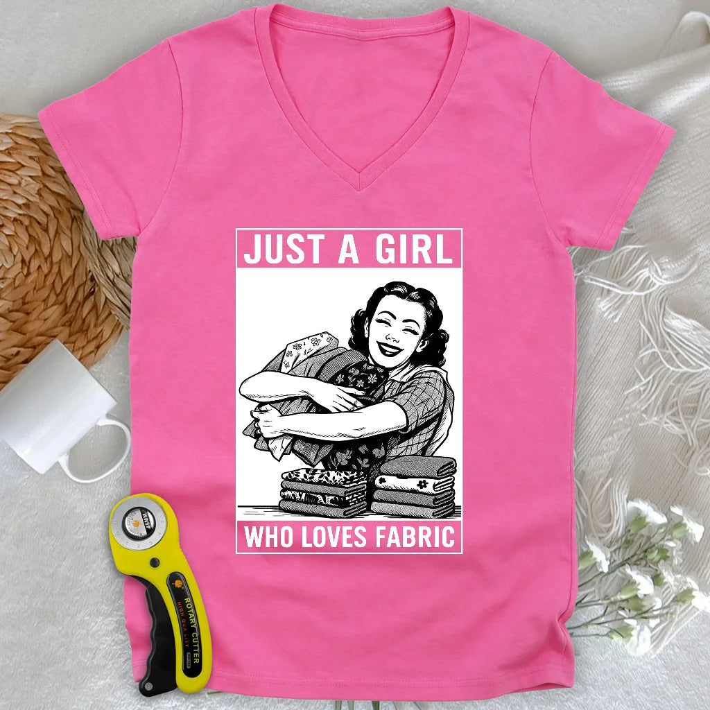 Fabric Girl Lady V-neck