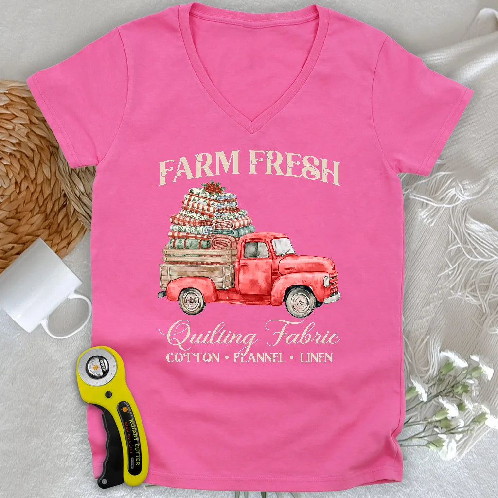 T-shirt col V Femme Farm Fresh