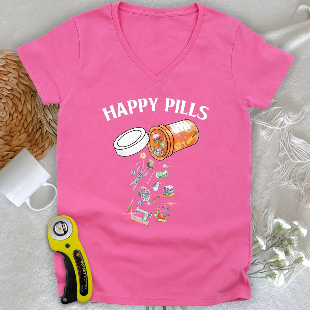 Lady V-neck Pilules du bonheur