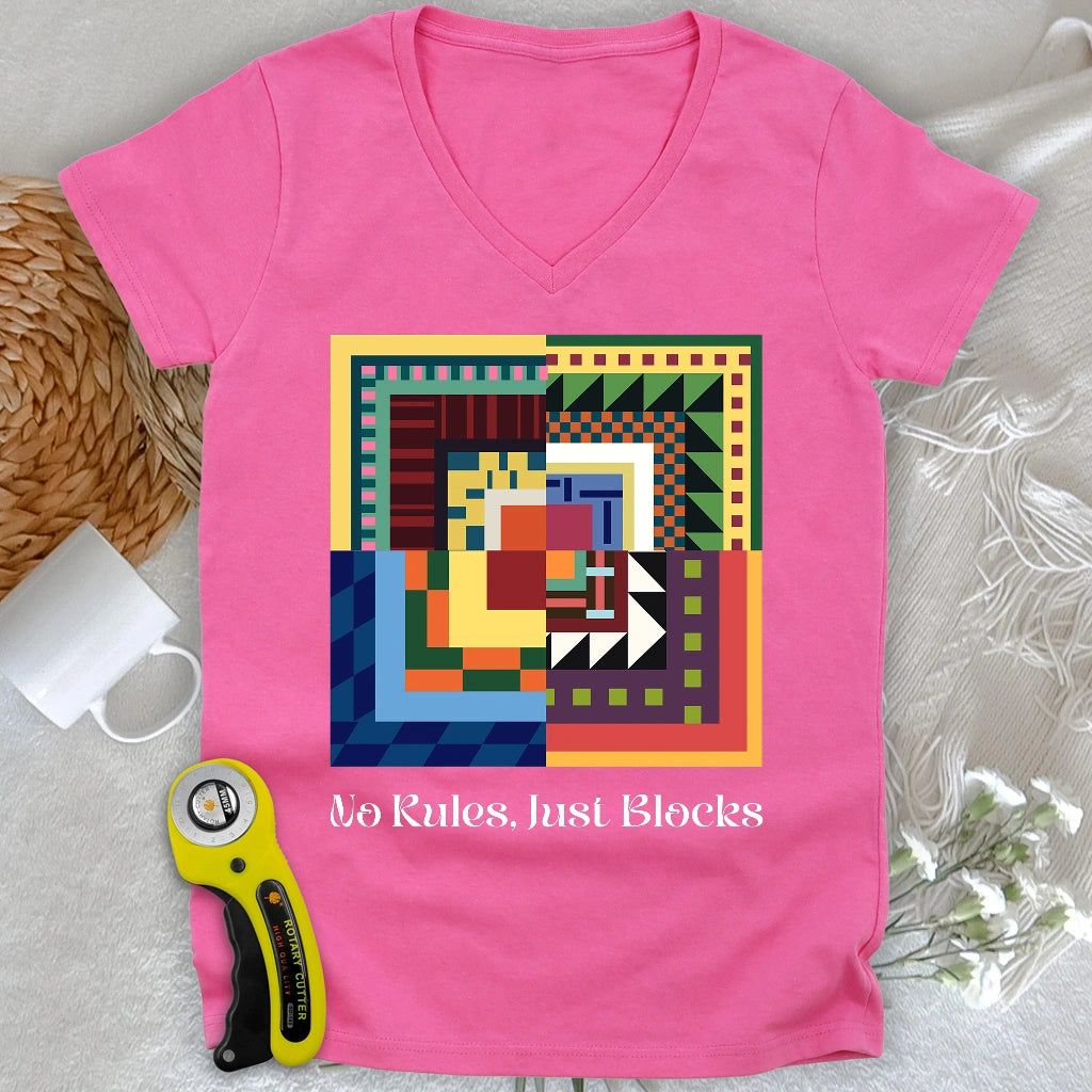 T-shirt col en V Modern Quilter Mind Lady