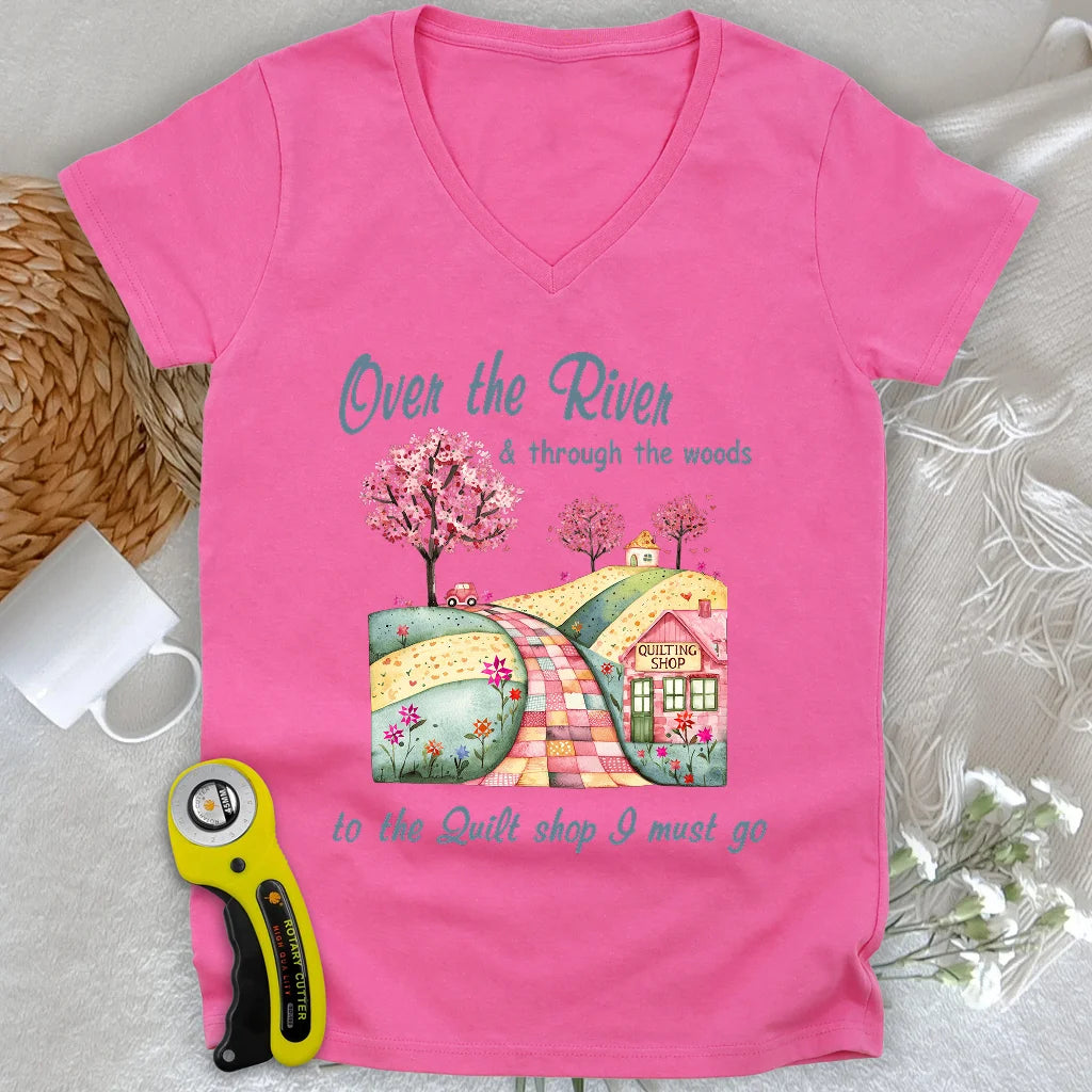 Over the River Lady V-neck