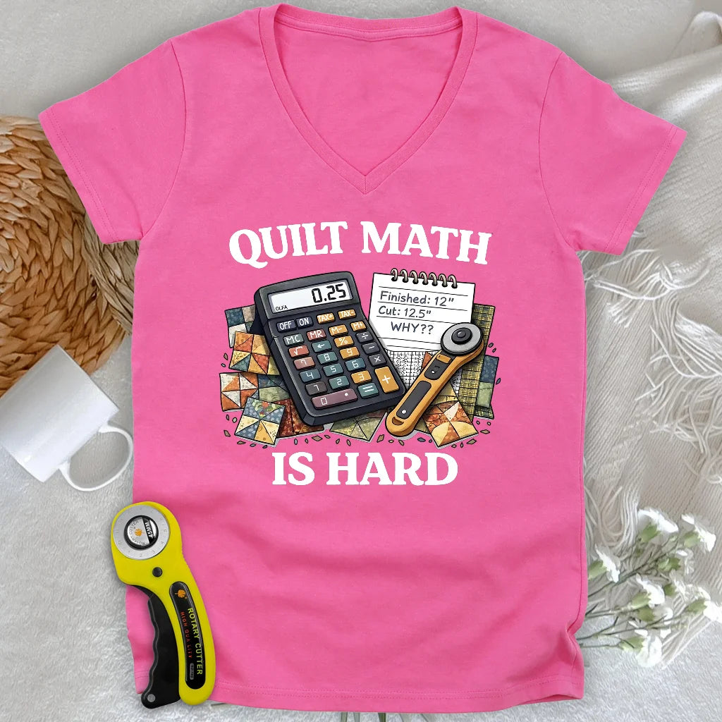 Quilt Math Survivor Lady V-neck