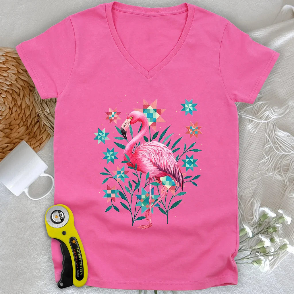 Quilted Garden Lady V-neck